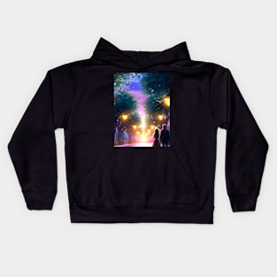 Couple Evening Walk Kids Hoodie